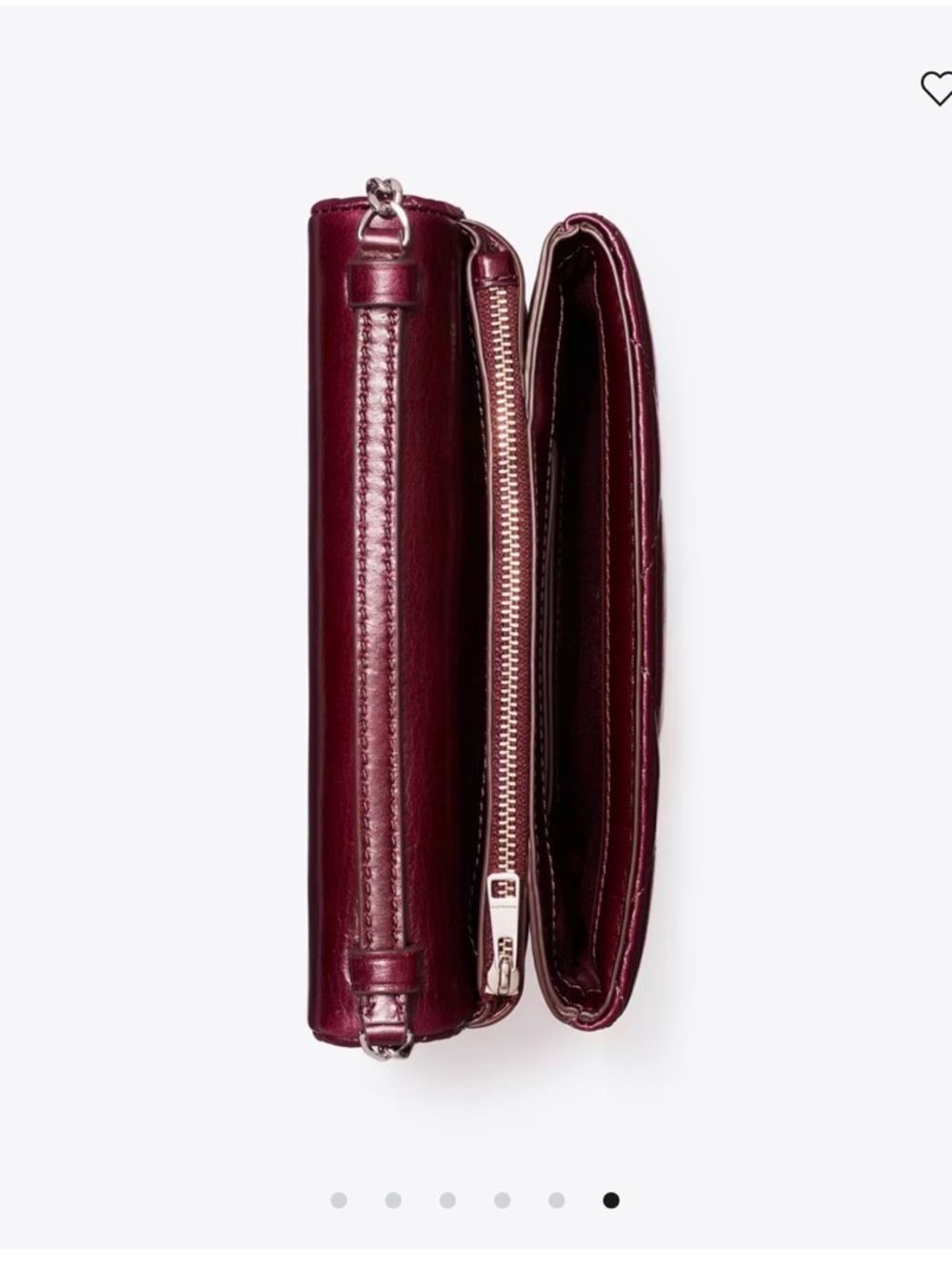 Tory Burch Quilted Leather Chain Crossbody in Burgundy Wine - Picture 6 of 6